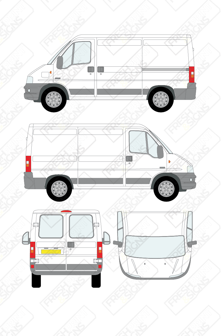 Van Graphics - Fiat | Ducato | 2002-2006 | Short Wheelbase (L1) | Low Roof (H1) | With Rear Windows