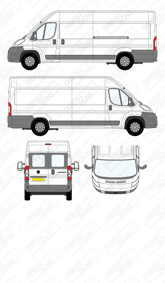 Van Graphics - Fiat | Ducato | 2006-2014 | Extra-Long Wheelbase (L4) | Medium Roof (H2) | With Rear Windows