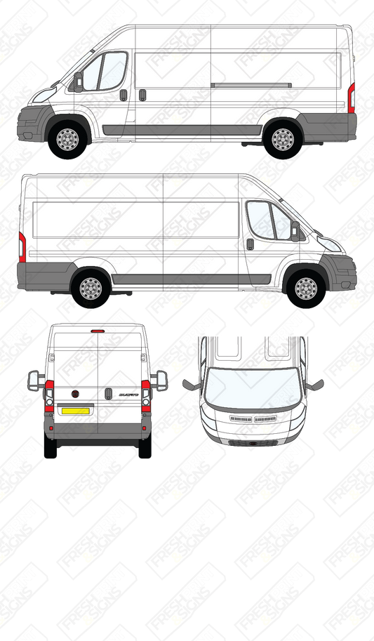 Van Graphics - Fiat | Ducato | 2006-2014 | Extra-Long Wheelbase (L4) | Medium Roof (H2) | Panelled Rear Doors