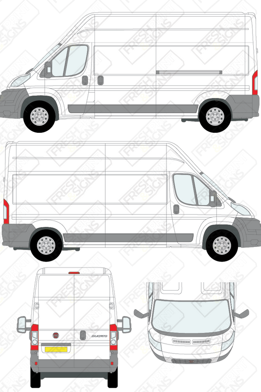 Van Graphics - Fiat | Ducato | 2006-2014 | Long Wheelbase (L3) | High Roof (H3) | Panelled Rear Doors
