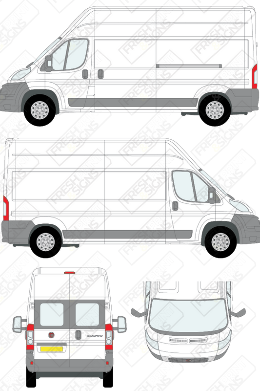 Van Graphics - Fiat | Ducato | 2006-2014 | Long Wheelbase (L3) | High Roof (H3) | With Rear Windows