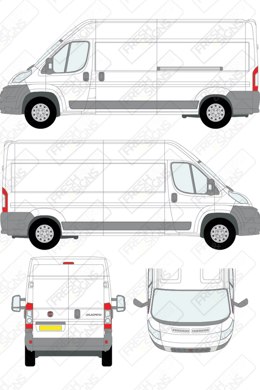 Van Graphics - Fiat | Ducato | 2006-2014 | Long Wheelbase (L3) | Medium Roof (H2) | Panelled Rear Doors