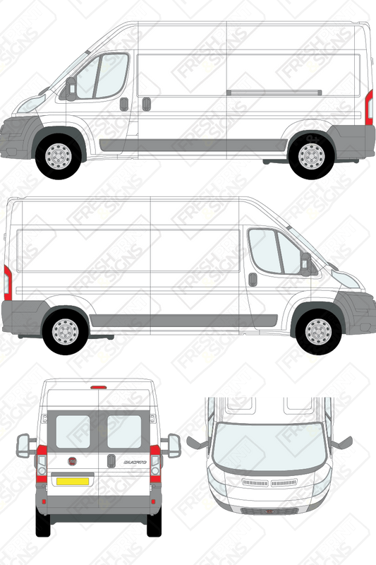 Van Graphics - Fiat | Ducato | 2006-2014 | Long Wheelbase (L3) | Medium Roof (H2) | With Rear Windows