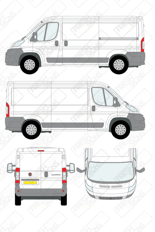 Van Graphics - Fiat | Ducato | 2006-2014 | Medium Wheelbase (L2) | Low Roof (H1) | Panelled Rear Doors