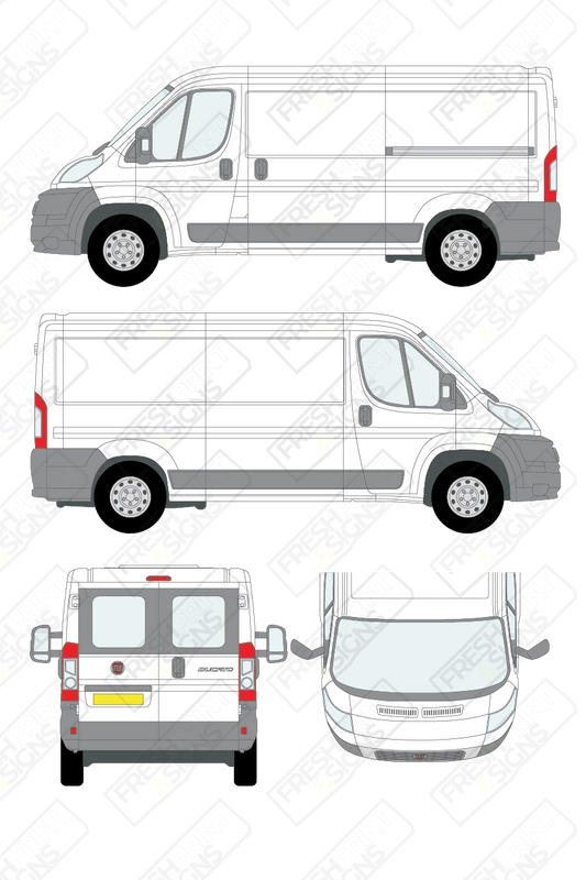 Van Graphics - Fiat | Ducato | 2006-2014 | Medium Wheelbase (L2) | Low Roof (H1) | With Rear Windows