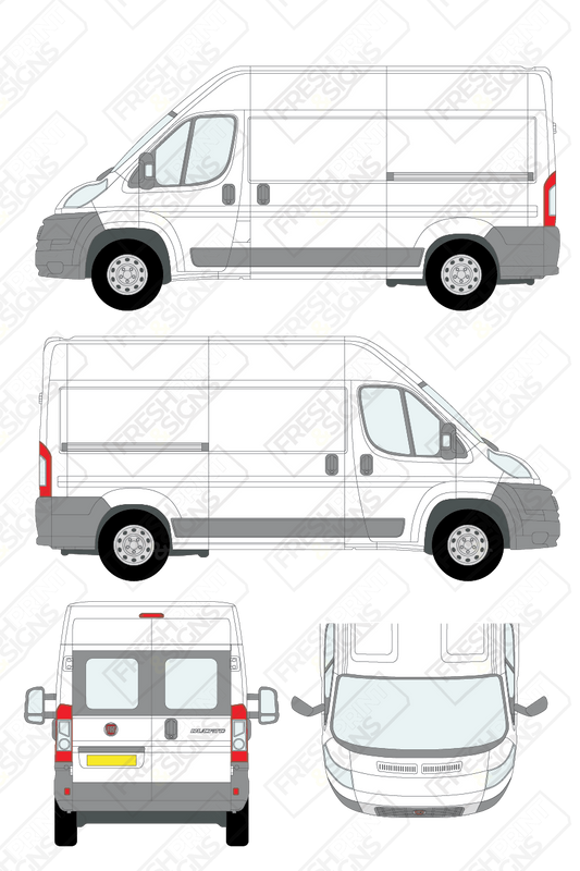 Van Graphics - Fiat | Ducato | 2006-2014 | Medium Wheelbase (L2) | Medium Roof (H2) | With Rear Windows