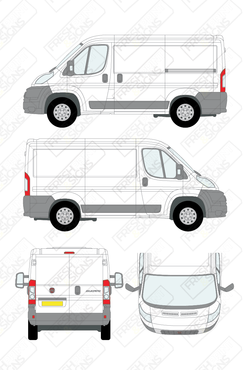 Van Graphics - Fiat | Ducato | 2006-2014 | Short Wheelbase (L1) | Low Roof (H1) | Panelled Rear Doors