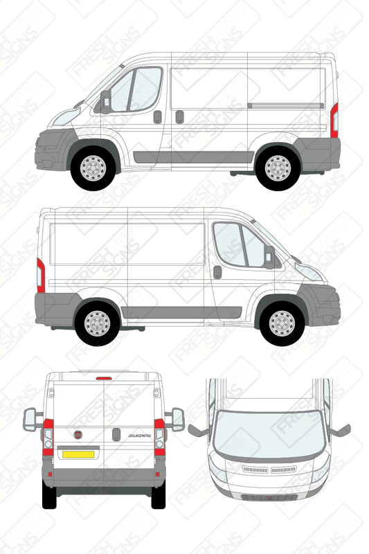 Van Graphics - Fiat | Ducato | 2006-2014 | Short Wheelbase (L1) | Low Roof (H1) | Panelled Rear Doors