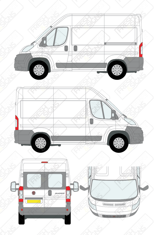 Van Graphics - Fiat | Ducato | 2006-2014 | Short Wheelbase (L1) | Medium Roof (H2) | With Rear Windows