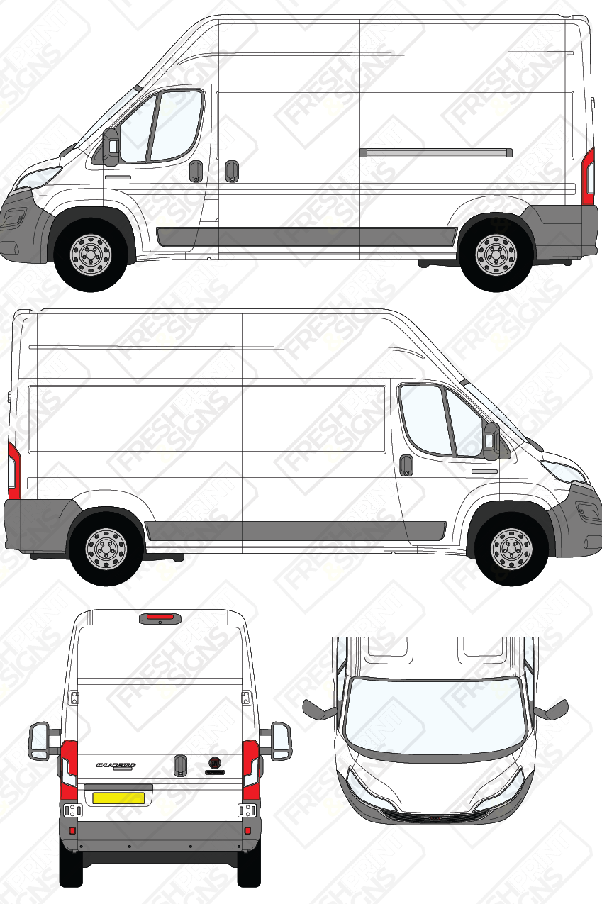 Van Graphics - Fiat | Ducato | 2014-2025 | Long Wheelbase (L3) | High Roof (H3) | Panelled Rear Doors