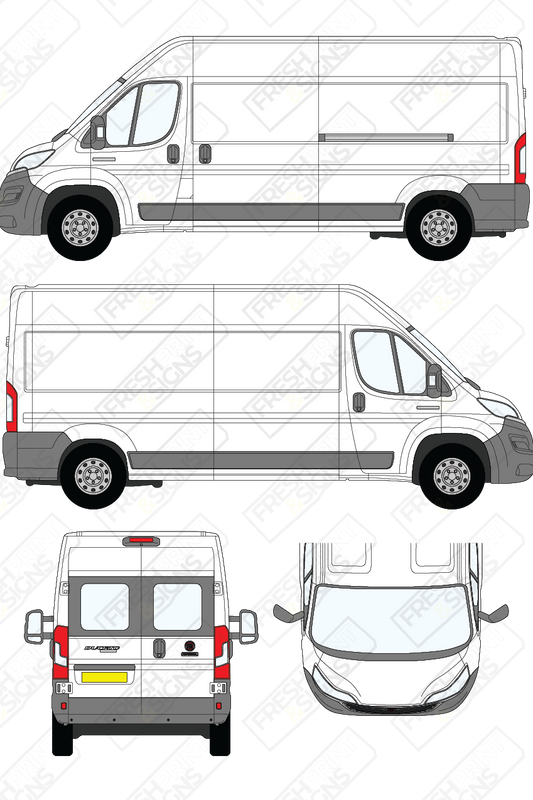 Van Graphics - Fiat | Ducato | 2014-2025 | Long Wheelbase (L3) | Medium Roof (H2) | With Rear Windows