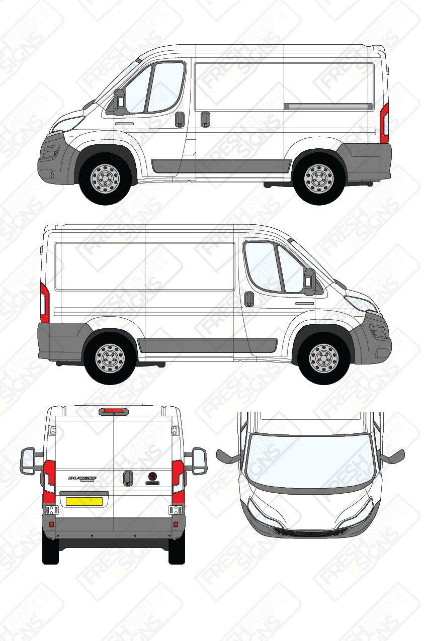 Van Graphics - Fiat | Ducato | 2014-2025 | Short Wheelbase (L1) | Low Roof (H1) | Panelled Rear Doors