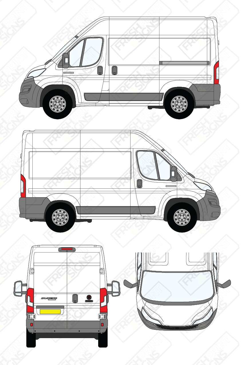 Van Graphics - Fiat | Ducato | 2014-2025 | Short Wheelbase (L1) | Medium Roof (H2) | Panelled Rear Doors