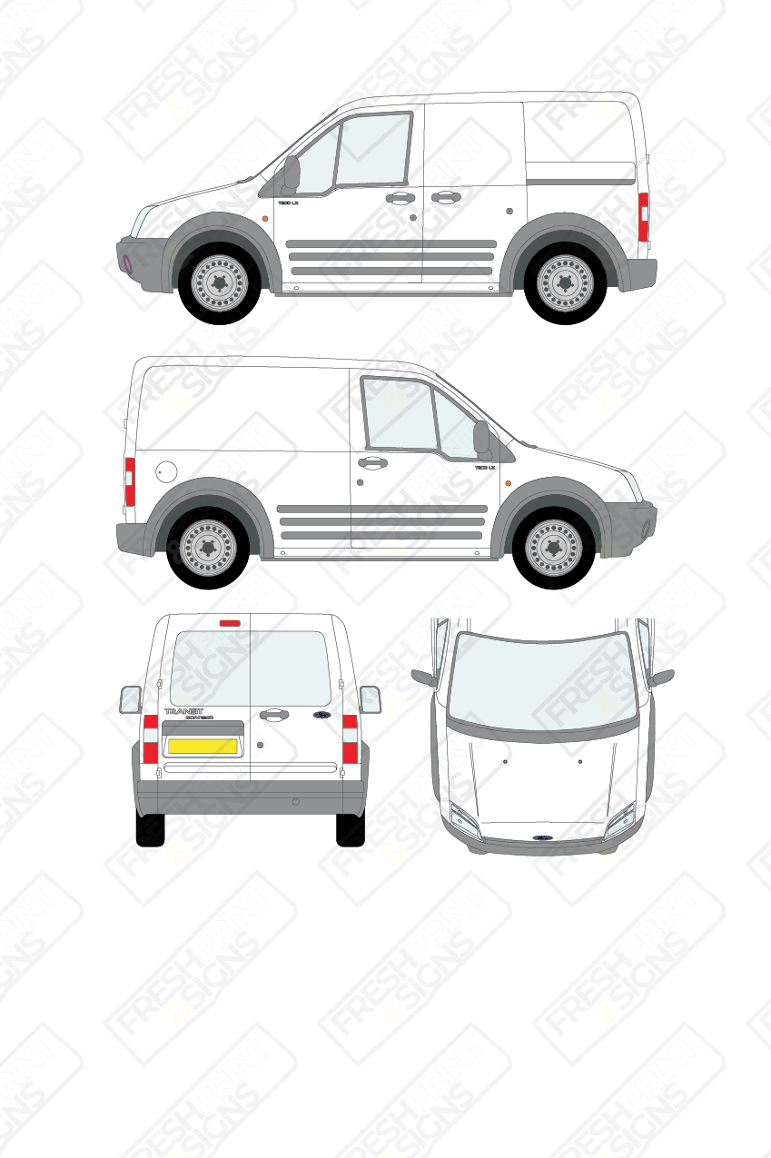Van Graphics - Ford | Transit Connect | 2002-2009 | Short Wheelbase (L1) | With Rear Windows