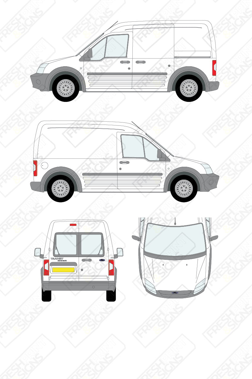 Van Graphics - Ford | Transit Connect | 2009-2013 | Long Wheelbase (L2) | With Rear Windows
