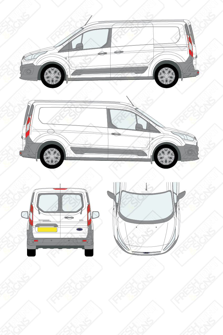 Van Graphics - Ford | Transit Connect | 2013-2018 | Long Wheelbase (L2) | With Rear Windows
