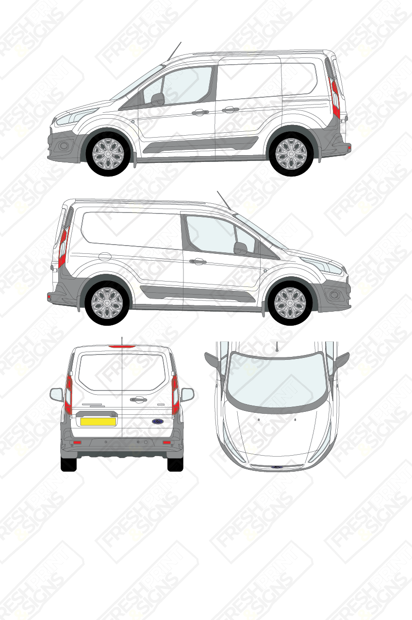Van Graphics - Ford | Transit Connect | 2013-2018 | Short Wheelbase (L1) | Panelled Rear Doors