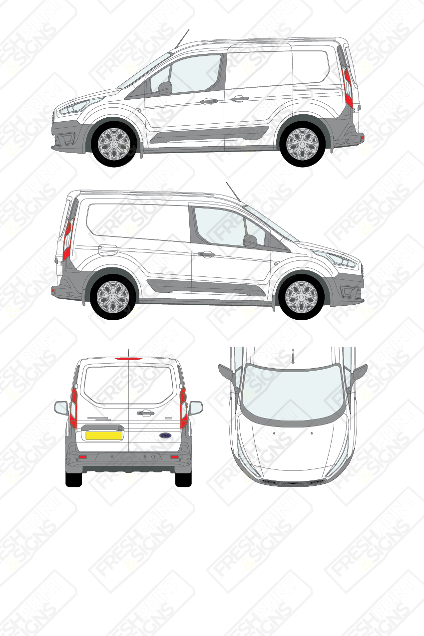 Van Graphics - Ford | Transit Connect | 2018-2024 | Short Wheelbase (L1) | Panelled Rear Doors