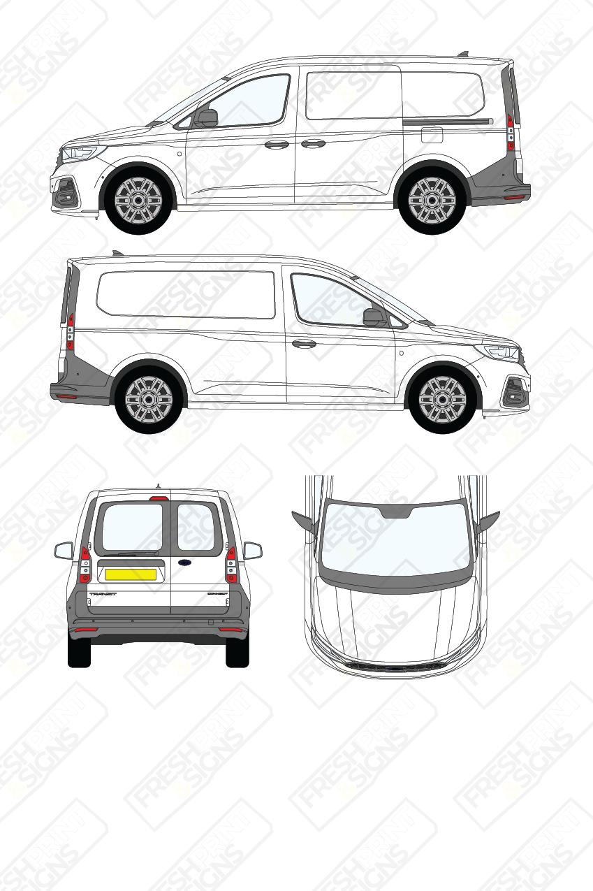 Van Graphics - Ford | Transit Connect | 2024-2025 | Long Wheelbase (L2) | With Rear Windows