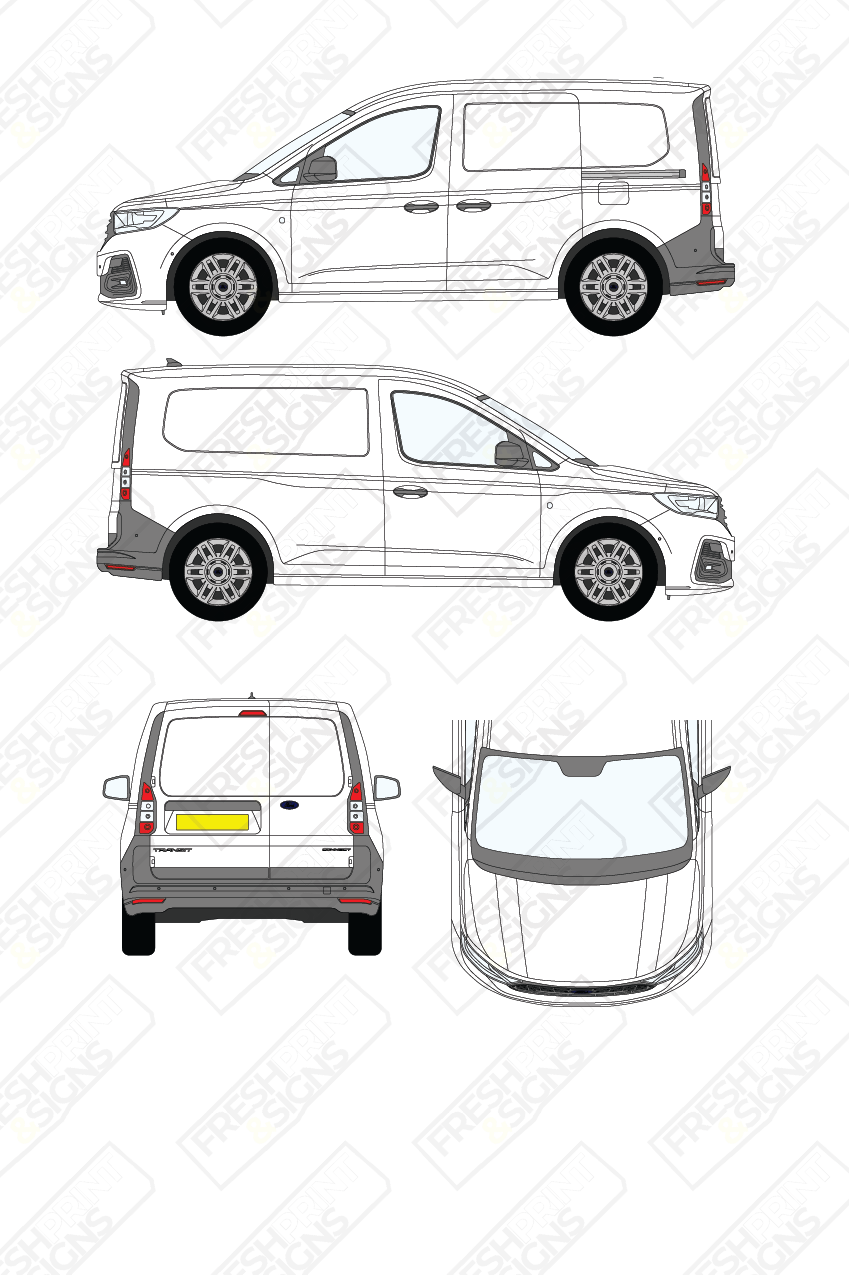 Van Graphics - Ford | Transit Connect | 2024-2025 | Short Wheelbase (L1) | Panelled Rear Doors
