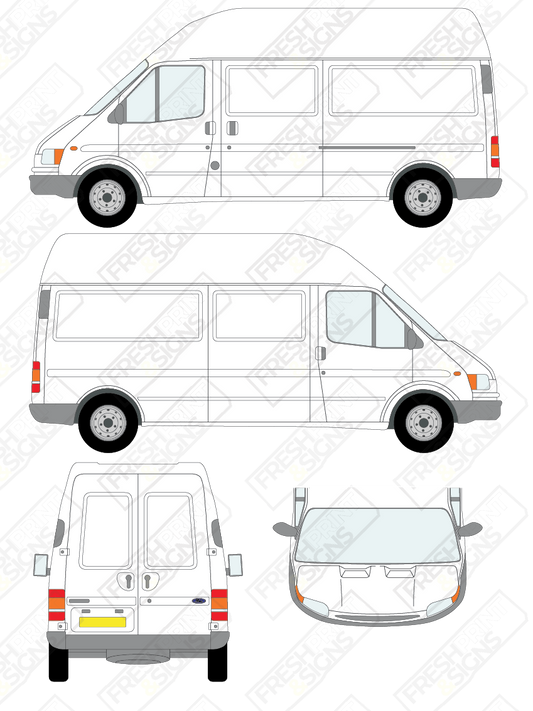 Van Graphics - Ford | Transit | 1994-1999 | Long Wheelbase (L2) | High Roof (H3) | Panelled Rear Doors