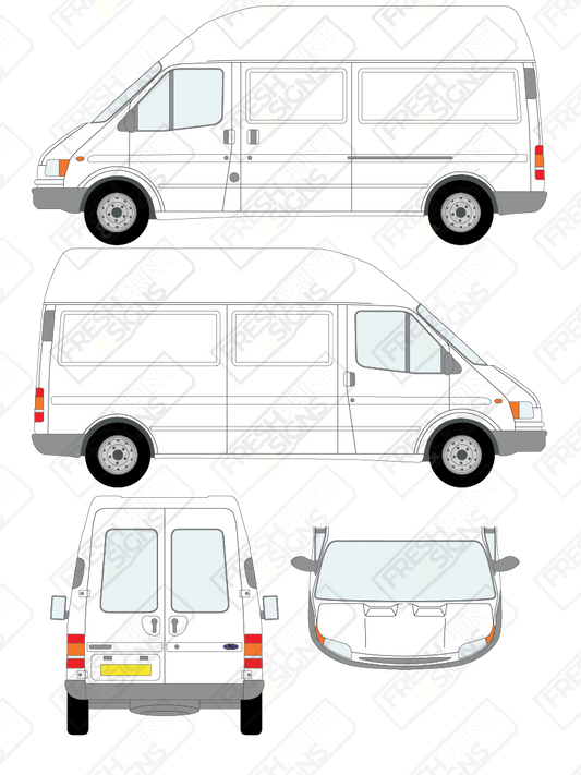 Van Graphics - Ford | Transit | 1994-1999 | Long Wheelbase (L2) | High Roof (H3) | With Rear Windows