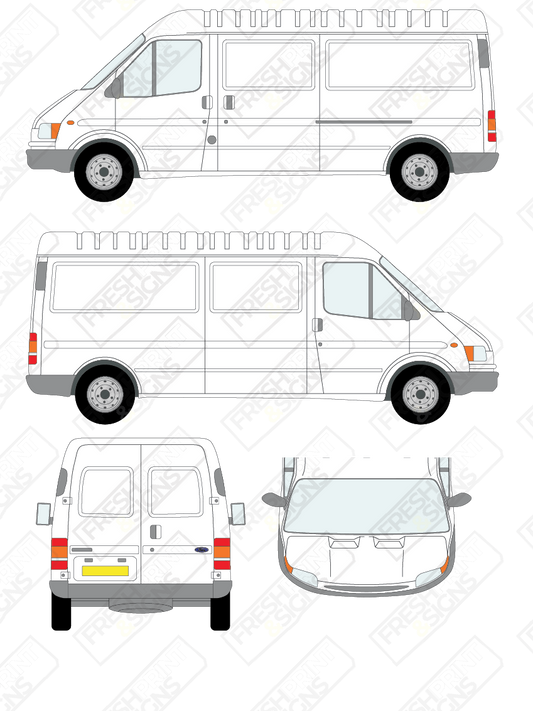 Van Graphics - Ford | Transit | 1994-1999 | Long Wheelbase (L2) | Semi-High Roof (H2) | Panelled Rear Doors