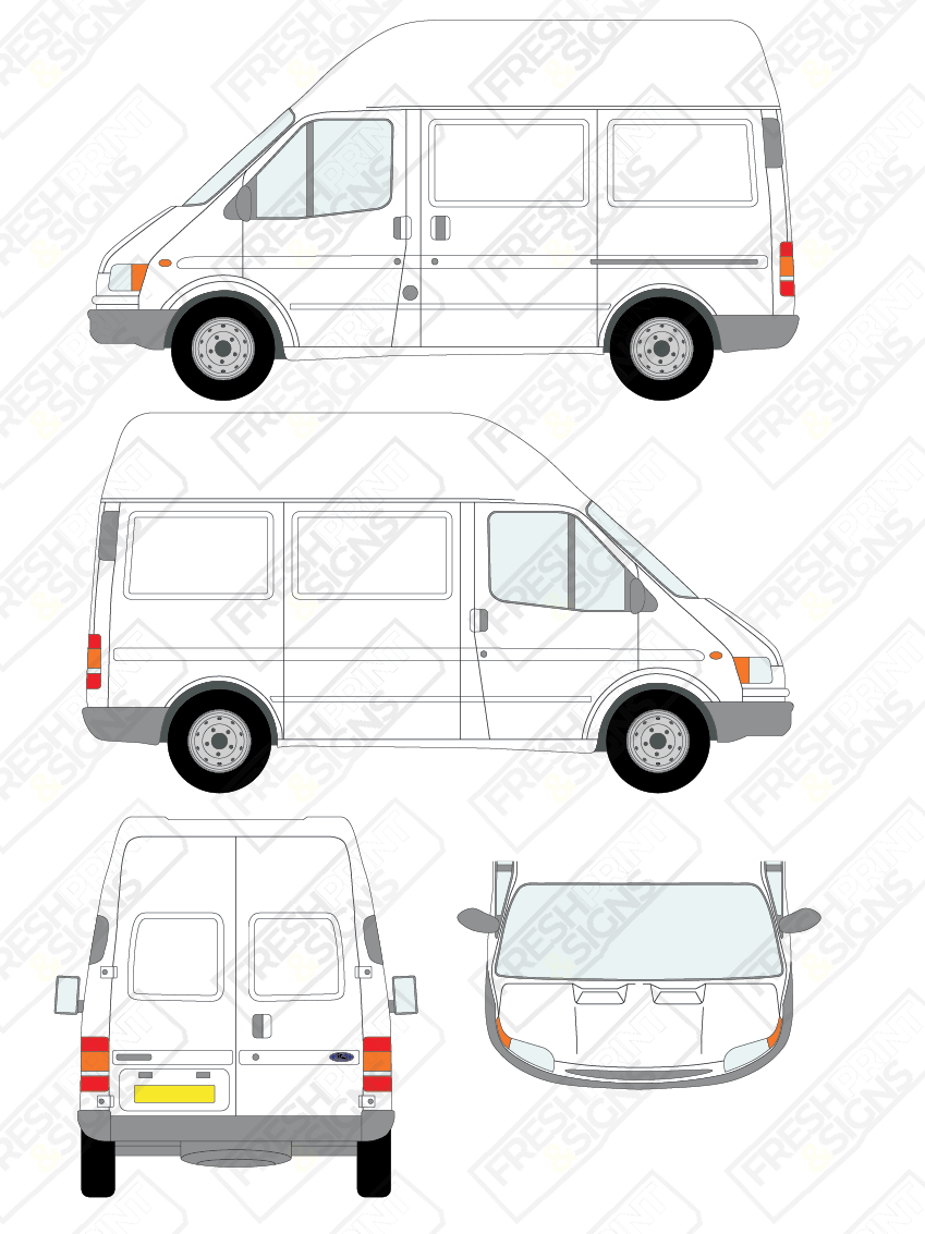 Van Graphics - Ford | Transit | 1994-1999 | Short Wheelbase (L1) | High Roof (H3) | Panelled Rear Doors
