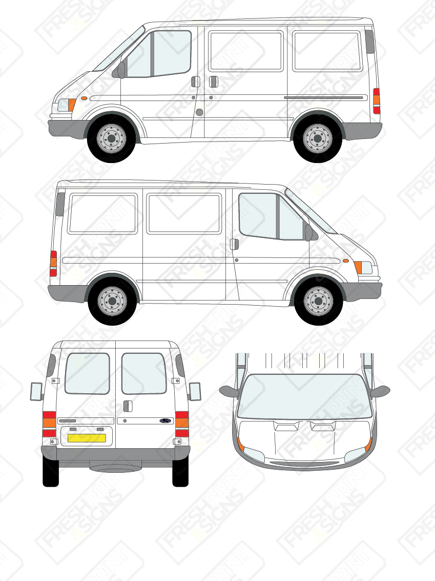 Van Graphics - Ford | Transit | 1994-1999 | Short Wheelbase (L1) | Low Roof (H1) | With Rear Windows