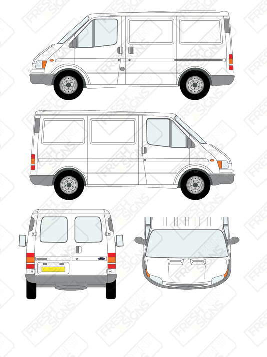 Van Graphics - Ford | Transit | 1994-1999 | Short Wheelbase (L1) | Low Roof (H1) | With Rear Windows