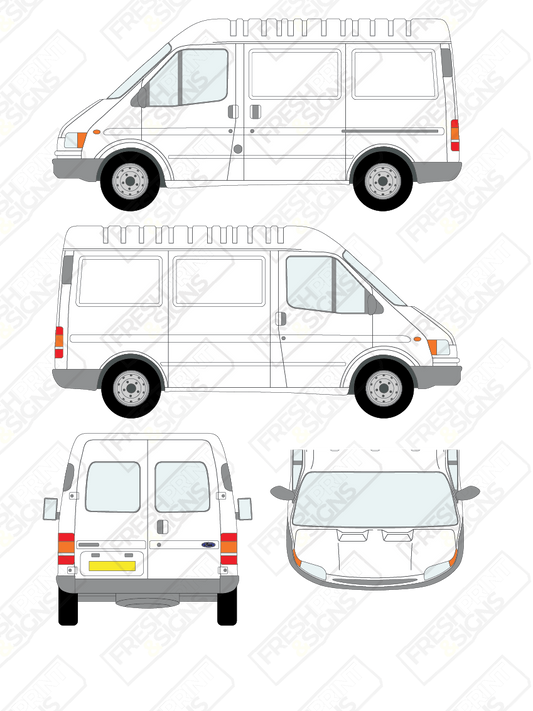 Van Graphics - Ford | Transit | 1994-1999 | Short Wheelbase (L1) | Semi-High Roof (H2) | With Rear Windows