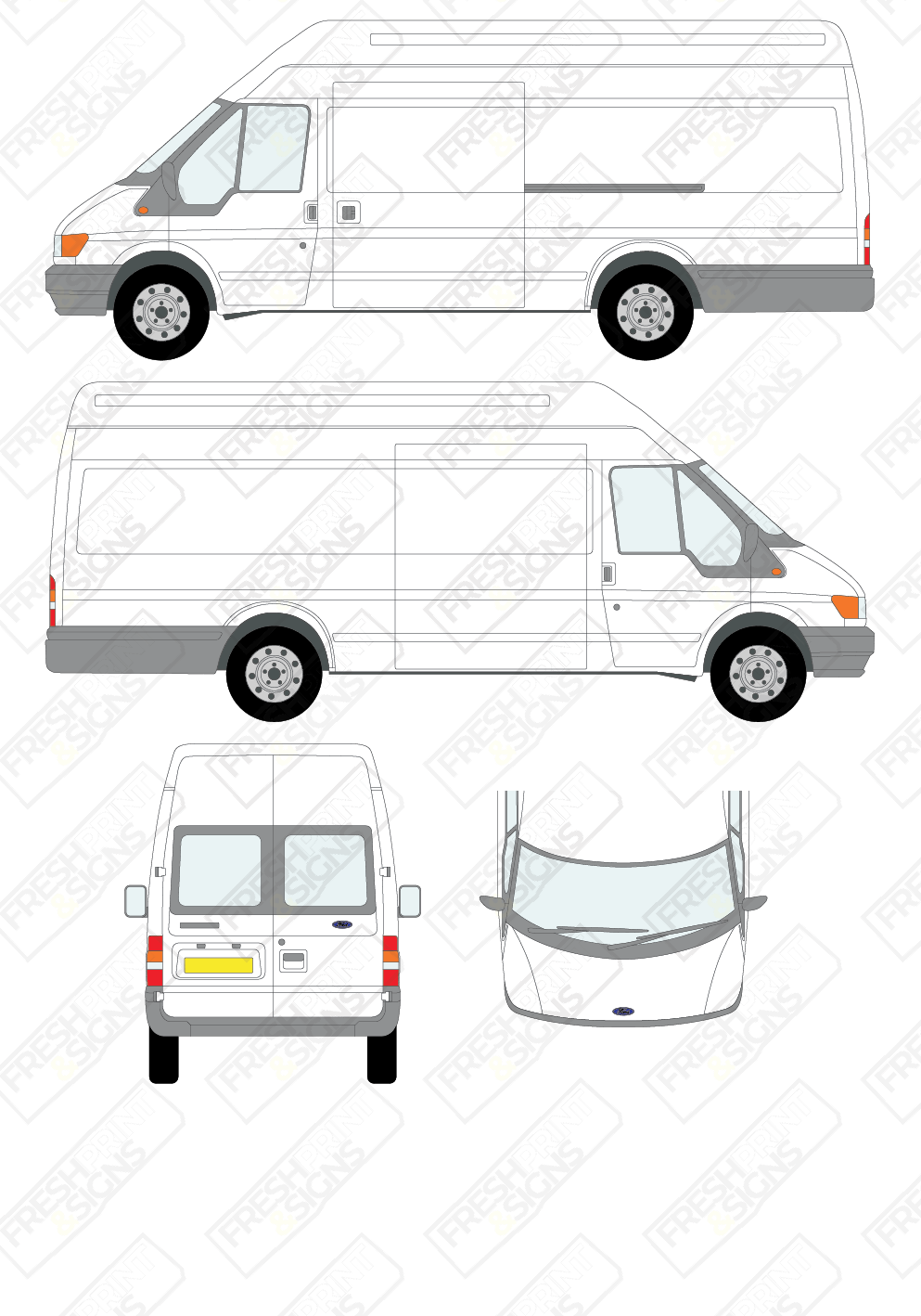 Van Graphics - Ford | Transit | 2000-2006 | Extra Long (Jumbo) Wheelbase (L4) | With Rear Windows