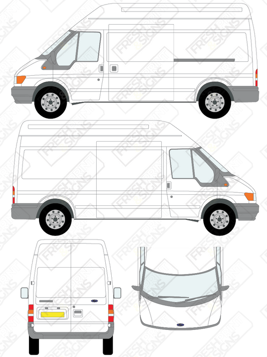 Van Graphics - Ford | Transit | 2000-2006 | Long Wheelbase (L3) | High Roof (H3) | Panelled Rear Doors