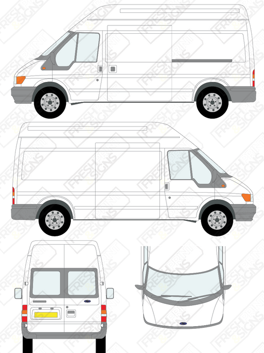 Van Graphics - Ford | Transit | 2000-2006 | Long Wheelbase (L3) | High Roof (H3) | With Rear Windows