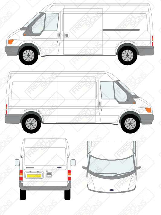 Van Graphics - Ford | Transit | 2000-2006 | Long Wheelbase (L3) | Medium Roof (H2) | Panelled Rear Doors