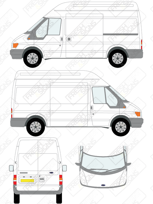 Van Graphics - Ford | Transit | 2000-2006 | Medium Wheelbase (L2) | High Roof (H3) | Panelled Rear Doors