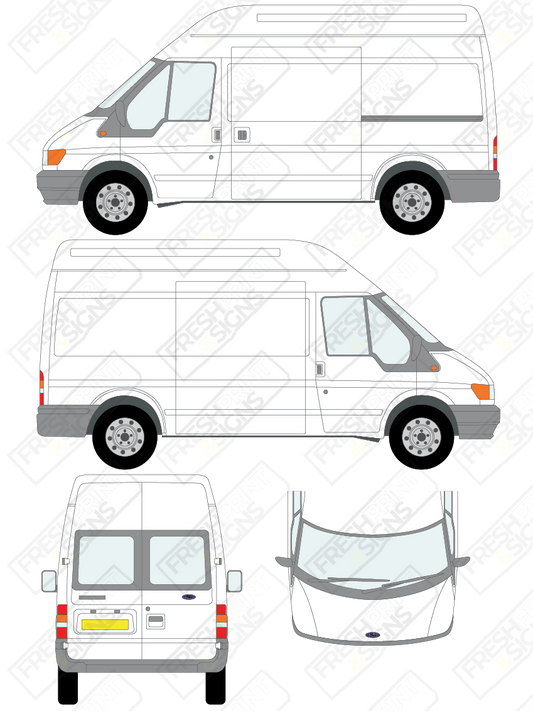 Van Graphics - Ford | Transit | 2000-2006 | Medium Wheelbase (L2) | High Roof (H3) | With Rear Windows