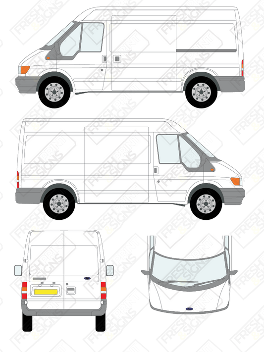 Van Graphics - Ford | Transit | 2000-2006 | Medium Wheelbase (L2) | Medium Roof (H2) | Panelled Rear Doors