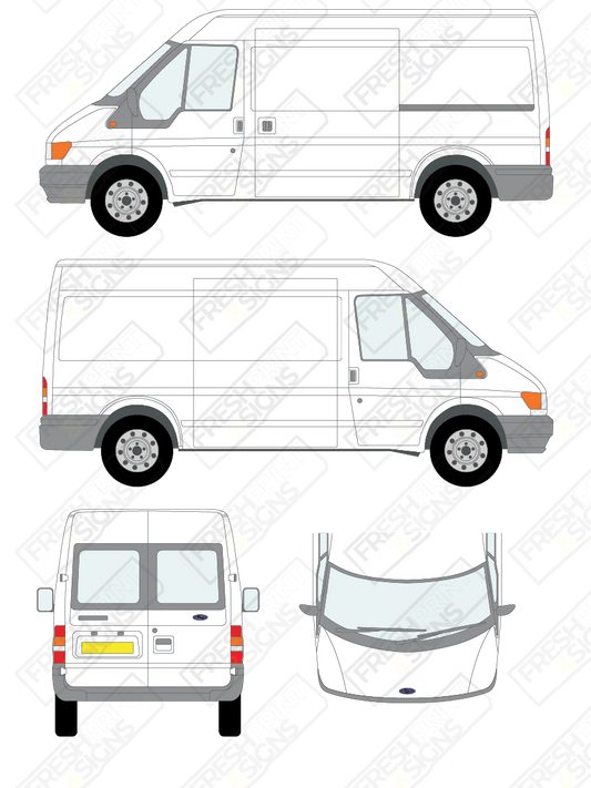 Van Graphics - Ford | Transit | 2000-2006 | Medium Wheelbase (L2) | Medium Roof (H2) | With Rear Windows
