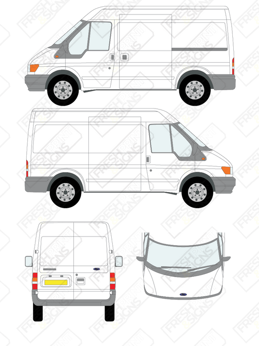 Van Graphics - Ford | Transit | 2000-2006 | Short Wheelbase (L1) | Medium Roof (H2) | Panelled Rear Doors