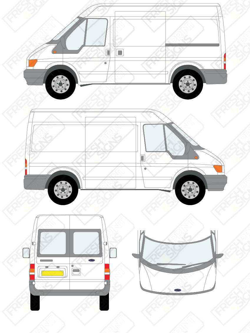 Van Graphics - Ford | Transit | 2000-2006 | Short Wheelbase (L1) | Medium Roof (H2) | With Rear Windows