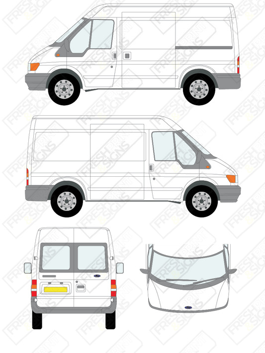 Van Graphics - Ford | Transit | 2000-2006 | Short Wheelbase (L1) | Medium Roof (H2) | With Rear Windows