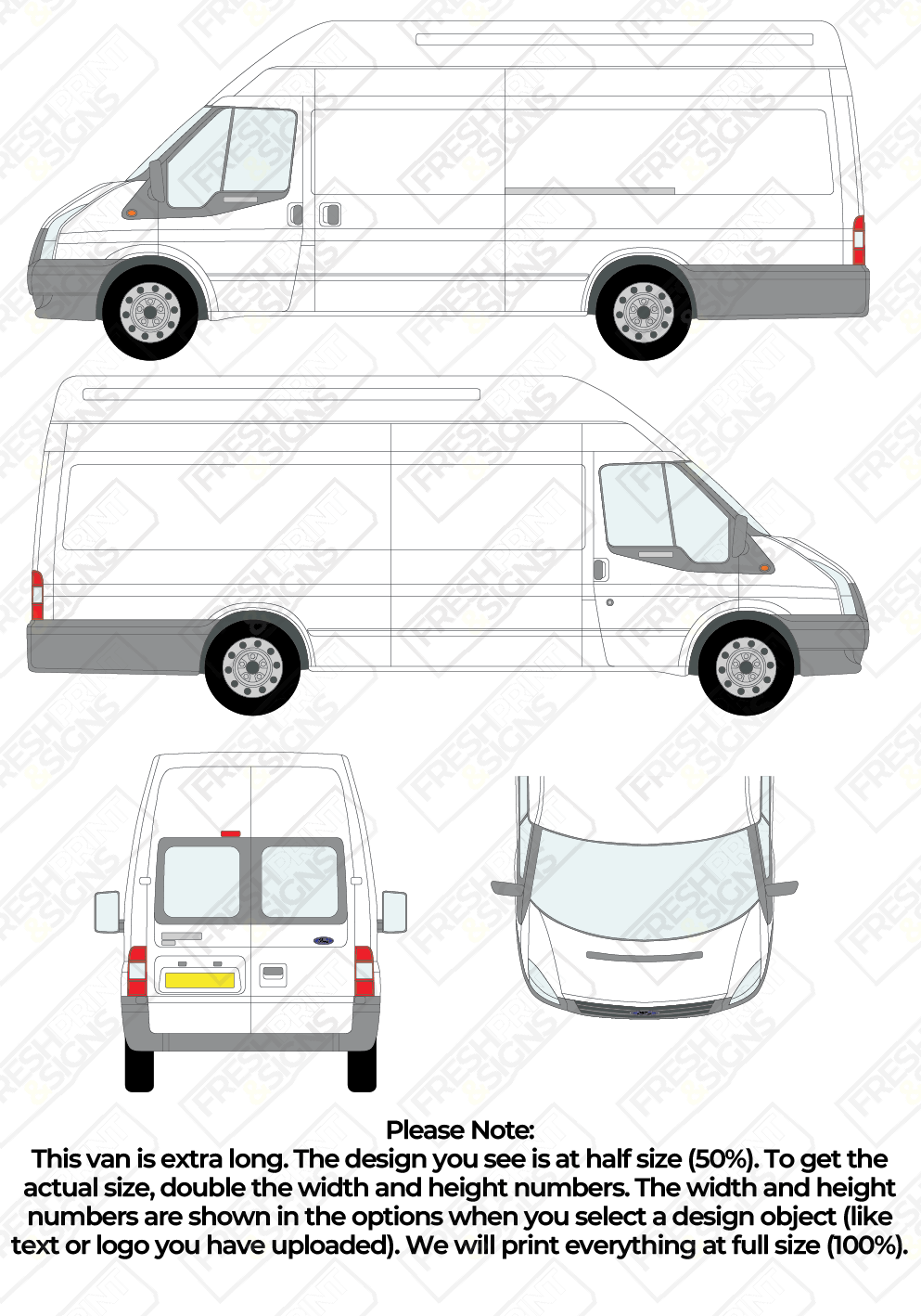 Van Graphics - Ford | Transit | 2006-2014 | Extra Long (Jumbo) Wheelbase (L4) | With Rear Windows