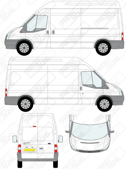 Van Graphics - Ford | Transit | 2006-2014 | Long Wheelbase (L3) | High Roof (H3) | Panelled Rear Doors