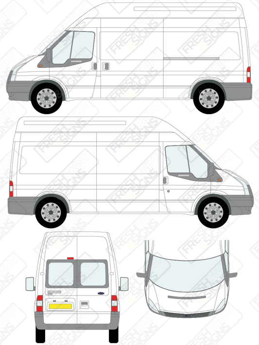 Van Graphics - Ford | Transit | 2006-2014 | Long Wheelbase (L3) | High Roof (H3) | With Rear Windows