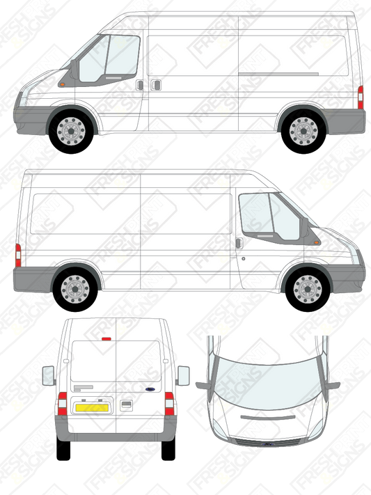 Van Graphics - Ford | Transit | 2006-2014 | Long Wheelbase (L3) | Medium Roof (H2) | Panelled Rear Doors