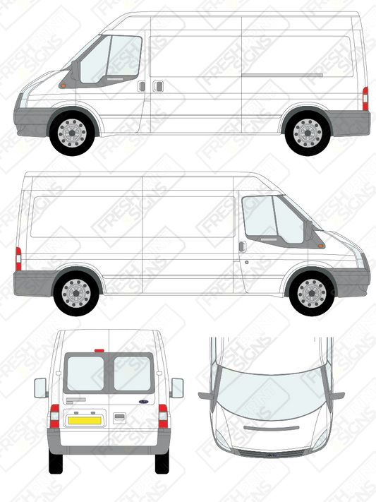 Van Graphics - Ford | Transit | 2006-2014 | Long Wheelbase (L3) | Medium Roof (H2) | With Rear Windows