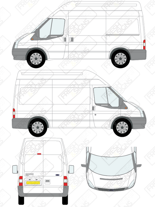Van Graphics - Ford | Transit | 2006-2014 | Medium Wheelbase (L2) | High Roof (H3) | Panelled Rear Doors