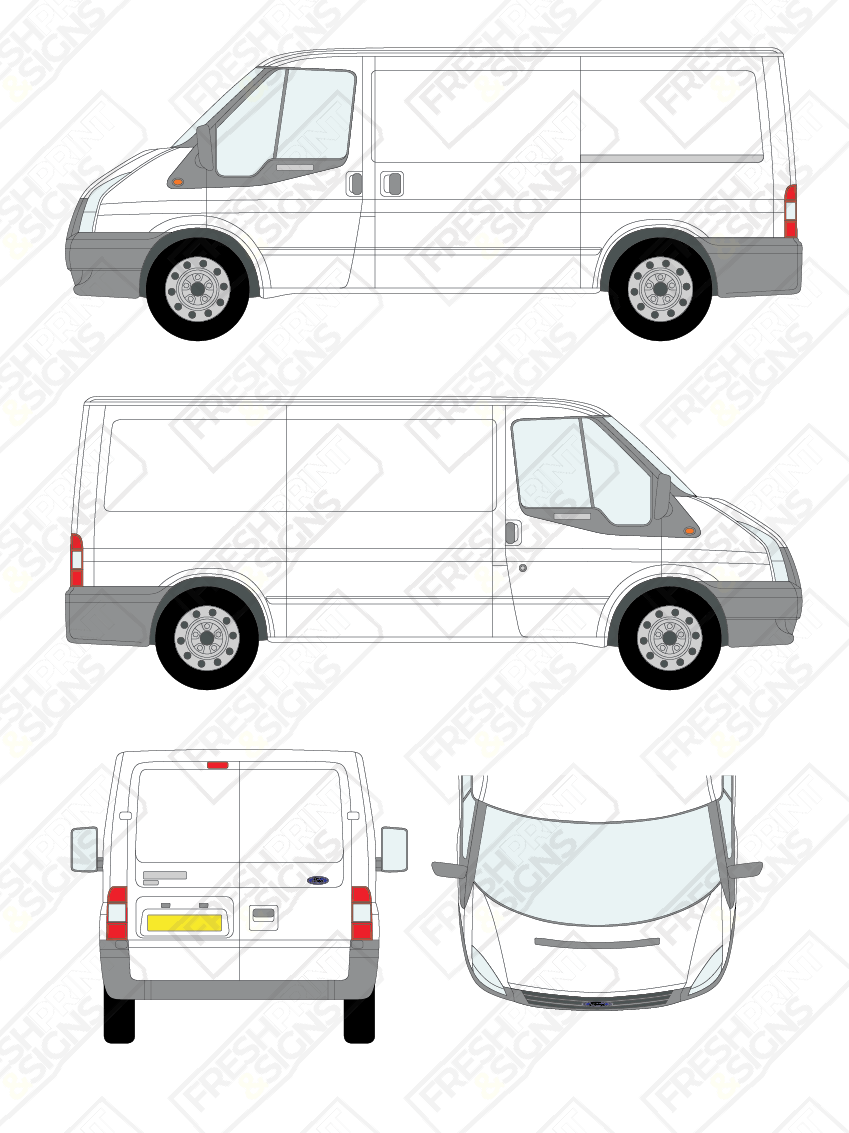 Van Graphics - Ford | Transit | 2006-2014 | Medium Wheelbase (L2) | Low Roof (H1) | Panelled Rear Doors