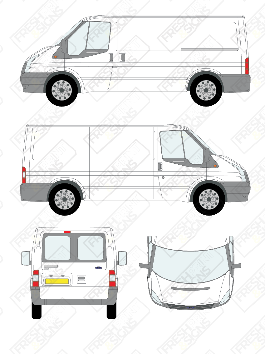 Van Graphics - Ford | Transit | 2006-2014 | Medium Wheelbase (L2) | Low Roof (H1) | With Rear Windows